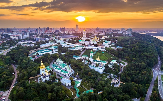 Aerial view of pechersk lavra in kiev the capital of ukraine