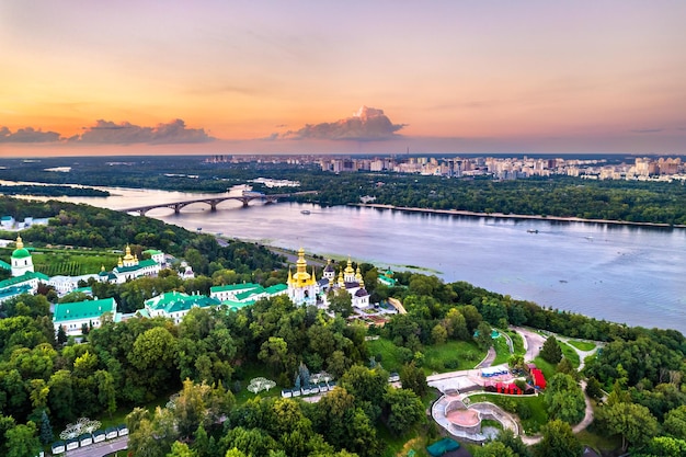 Aerial view of pechersk lavra in kiev ukraine