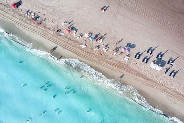 Aerial view of people on beach