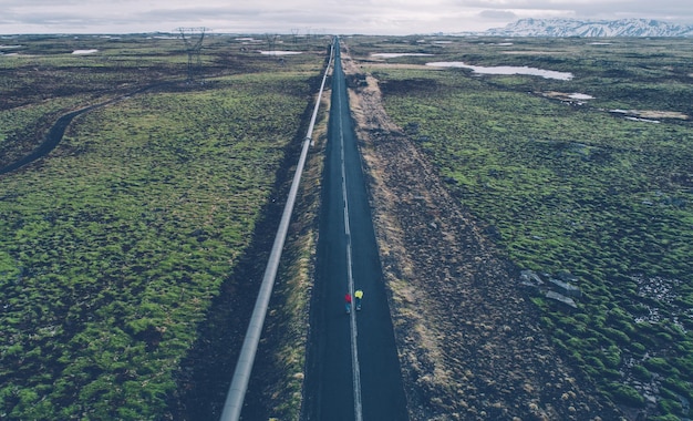 aerial view of people on landscape