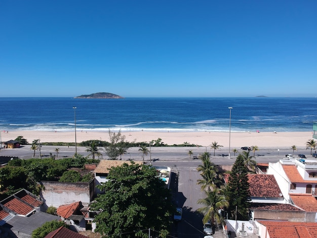 Aerial view of Piratininga beach in NiterÃÂÃÂ³i, Rio de Janeiro. Sunny day. Drone photo.