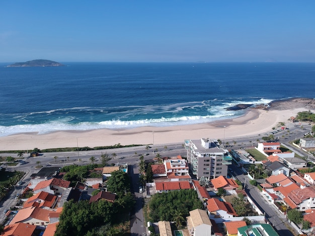 aerial view of piratininga beach in niteroi rio de janeiro sunny day drone photo