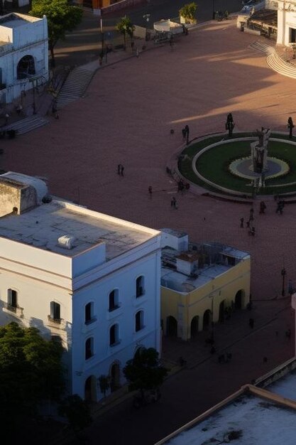 Aerial view of plaza grande in merida