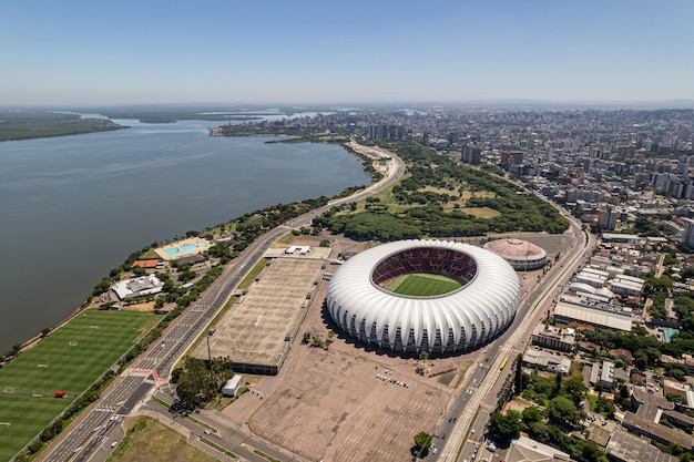 ポルトアレグレRSブラジルの航空写真スタジアムホセピニェイロボルダの航空写真