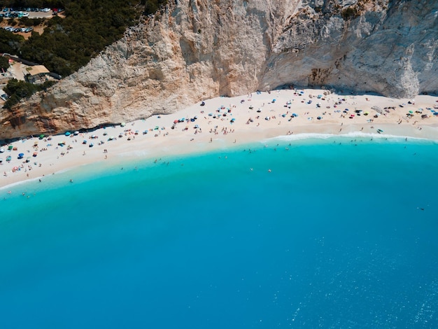 Aerial view of Porto Katsiki beach at lefkada island