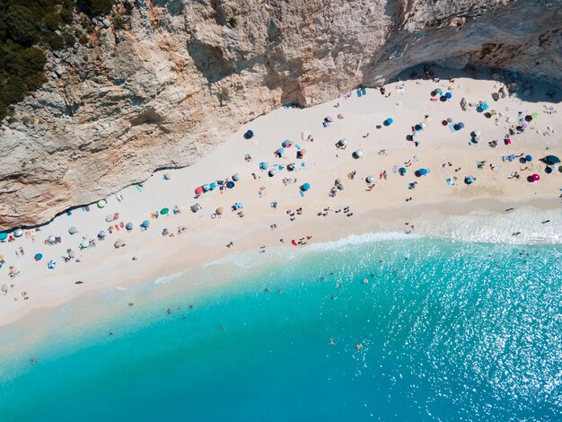 Aerial view of Porto Katsiki beach at lefkada island