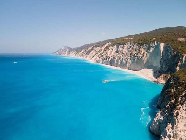 Aerial view of Porto Katsiki beach at lefkada island