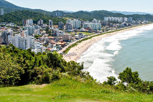 Aerial view of Praia brava in ItajaiBrazil