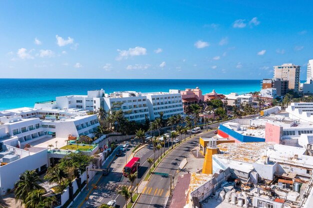 Photo aerial view of punta norte beach cancun mexico