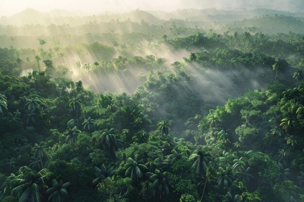 열대 우림 의 공중 풍경
