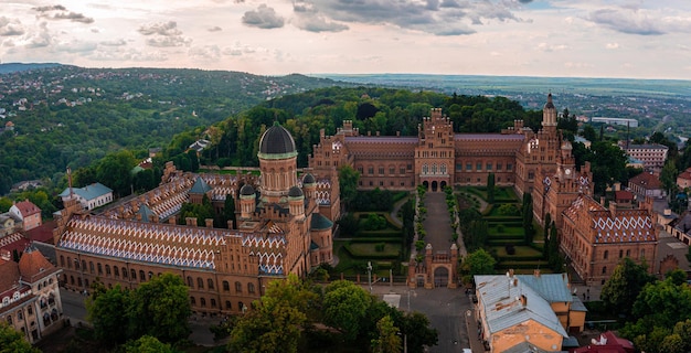aerial view of the residence of bukovinian and dalmatian metropolitans