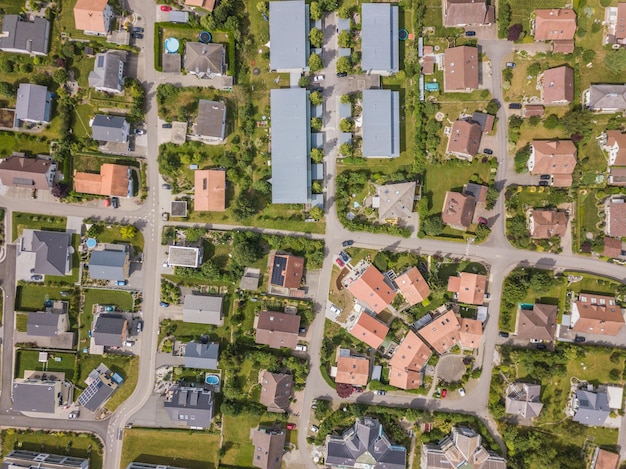 住居の建物の空中写真