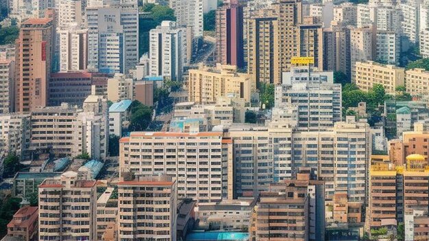 aerial view of residential district of seoul