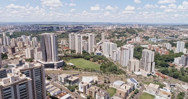 Aerial view of a Ribeirao Preto city park. Dr Luis Carlos Raya Park.