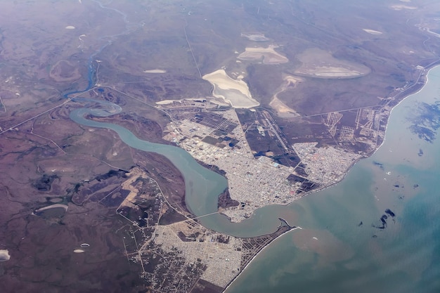 aerial view of rio grande and landscape