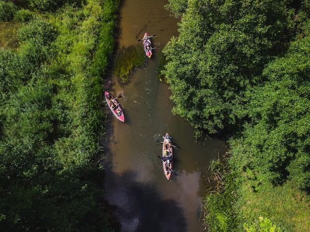 Photo aerial view of river isloch famous place for kayaking in belarus