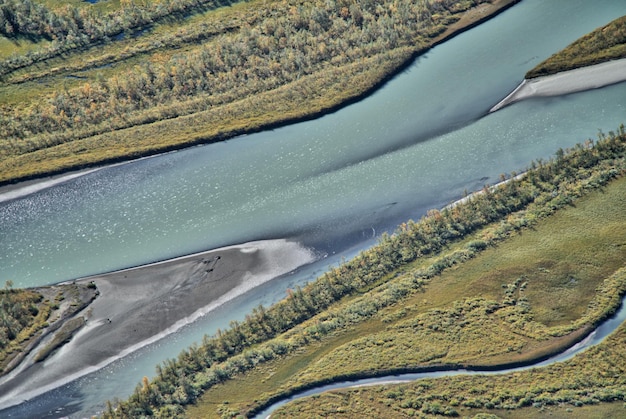 aerial view of river