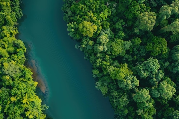 An aerial view of the river