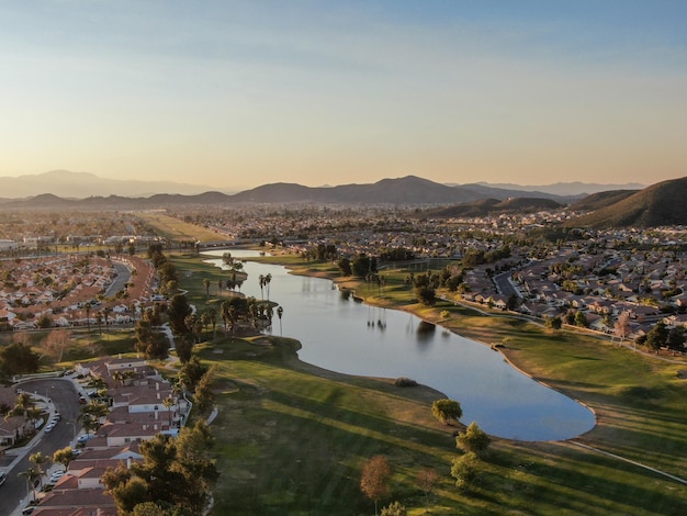 Aerial view of Riverside County California United States