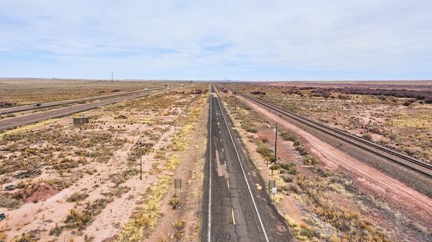 Aerial view of route iconic american highway