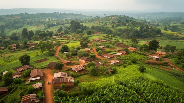 Aerial View of Rural Development