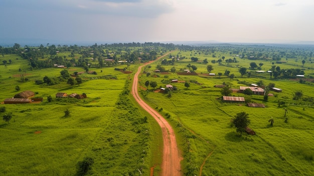 Aerial View of Rural Development