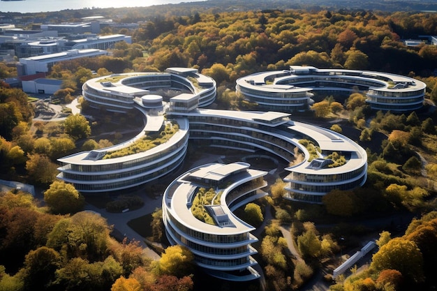 A aerial view of the rwth aachen campus university in germany