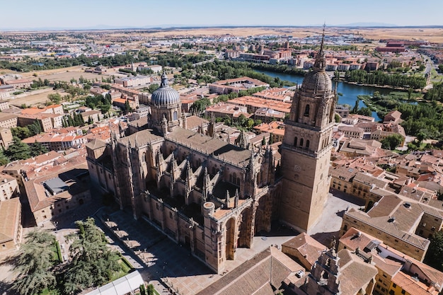 Aerial view of Salamanca Cathedral in Spain