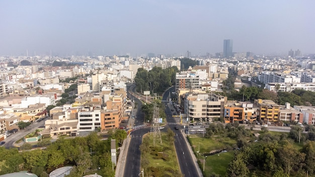 Aerial view of San Borja district in Lima