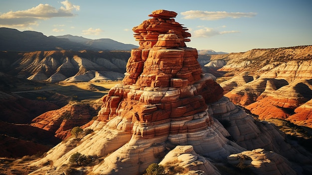 Aerial View of Sandstone Butte in Utah Desert