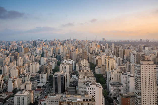 Photo aerial view of santa cecilia neighborhood sao paulo brazil