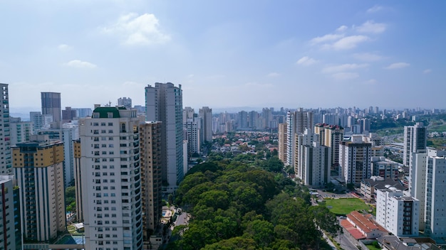 Aerial view of Sao Jose dos Campos Sao Paulo Brazil Ulysses Guimaraes Square With residential buildings in the background