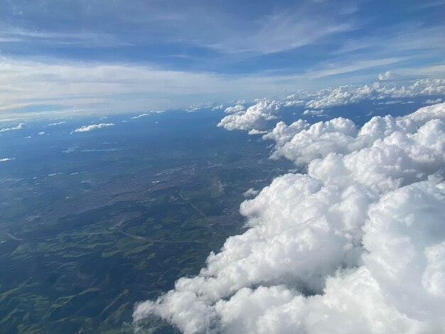 Aerial view of sea against sky