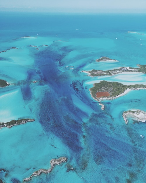 Aerial view of sea against sky