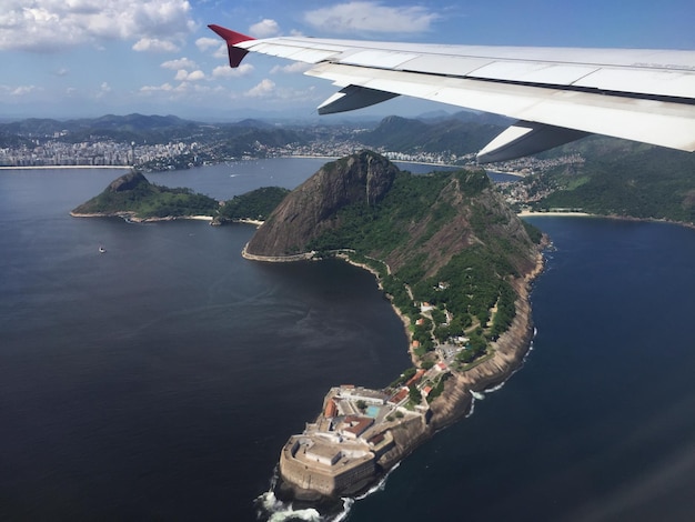 Photo aerial view of sea against sky