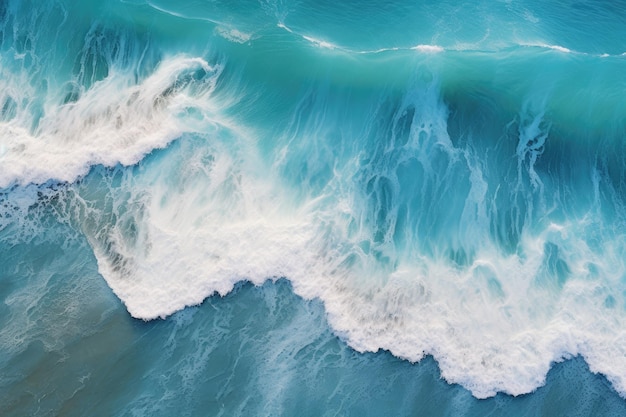 Aerial view of sea beach wave sea with blue water waves AI generated