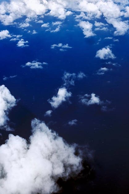 Aerial view of sea and clouds