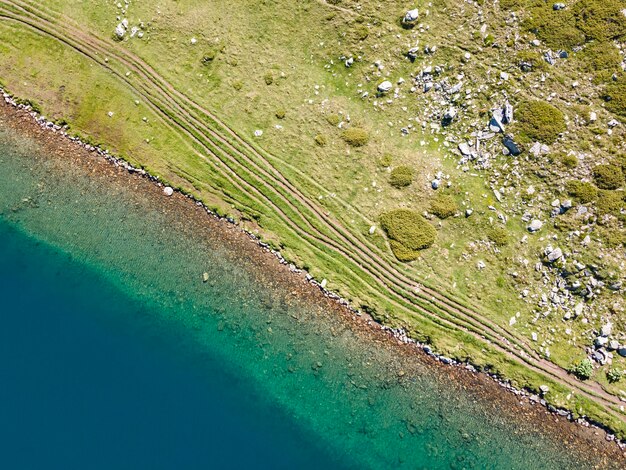 Aerial view of The Seven Rila Lakes Rila Mountain Bulgaria