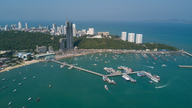 Aerial view over the small island