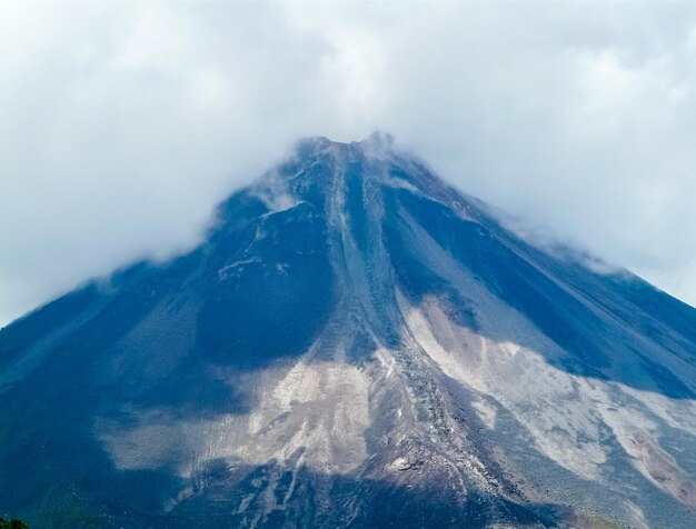 Aerial view of snowcapped mountains against sky