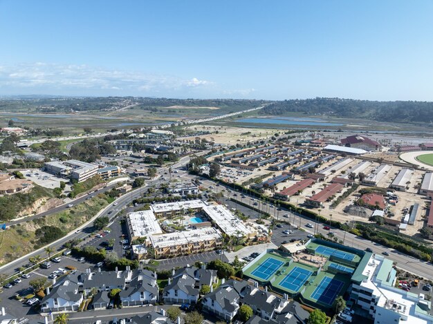 Photo aerial view of solana beach coastal city in san diego county south california usa