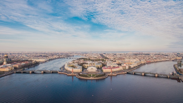 Вид с воздуха на Санкт-Петербург, центр города