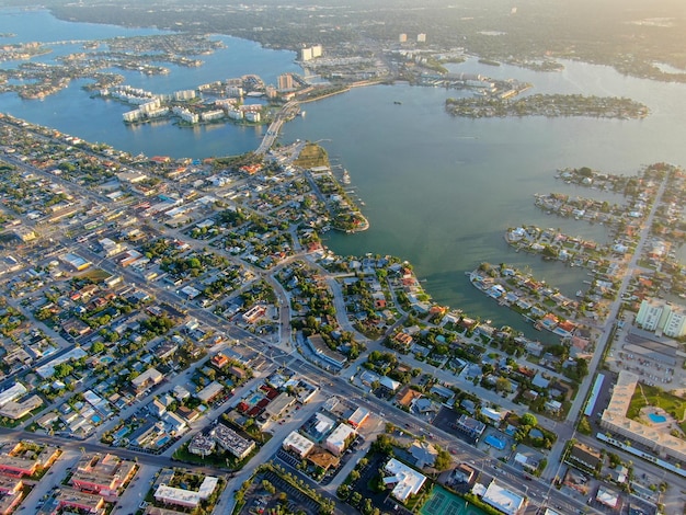 Aerial view of St Petersburg Florida USA