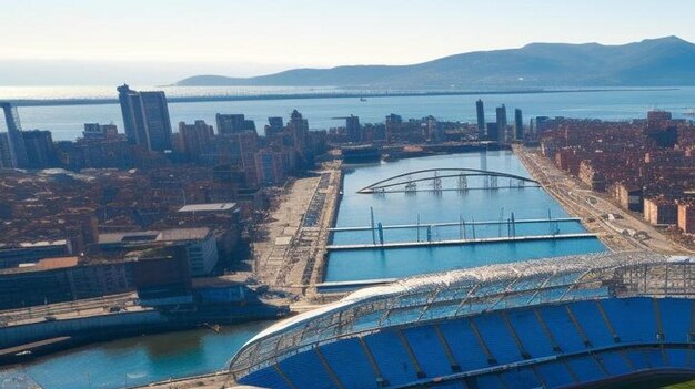 Aerial view of stadio diego armando maradona