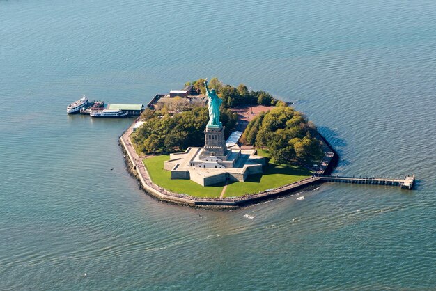 Aerial View of the Statue of Liberty