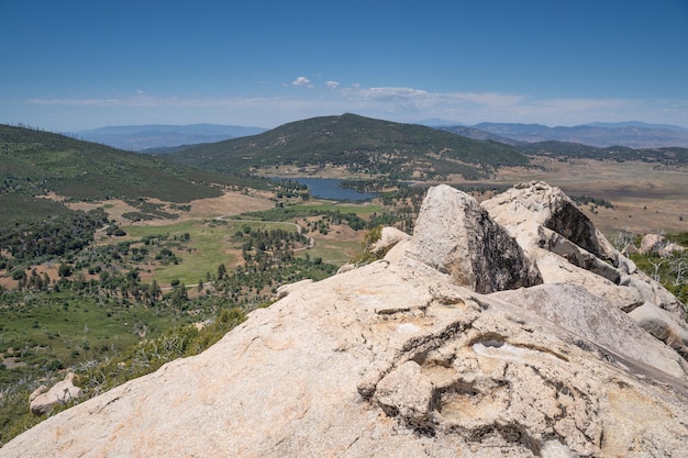 Aerial view of Stonewall Peak and the view in San Diego, California