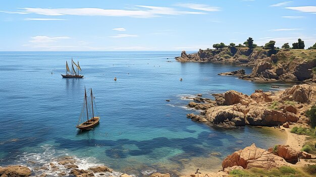 Photo aerial view of the stunning mediterranean seascape