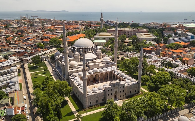 aerial view of suleymaniye mosque in istanbul