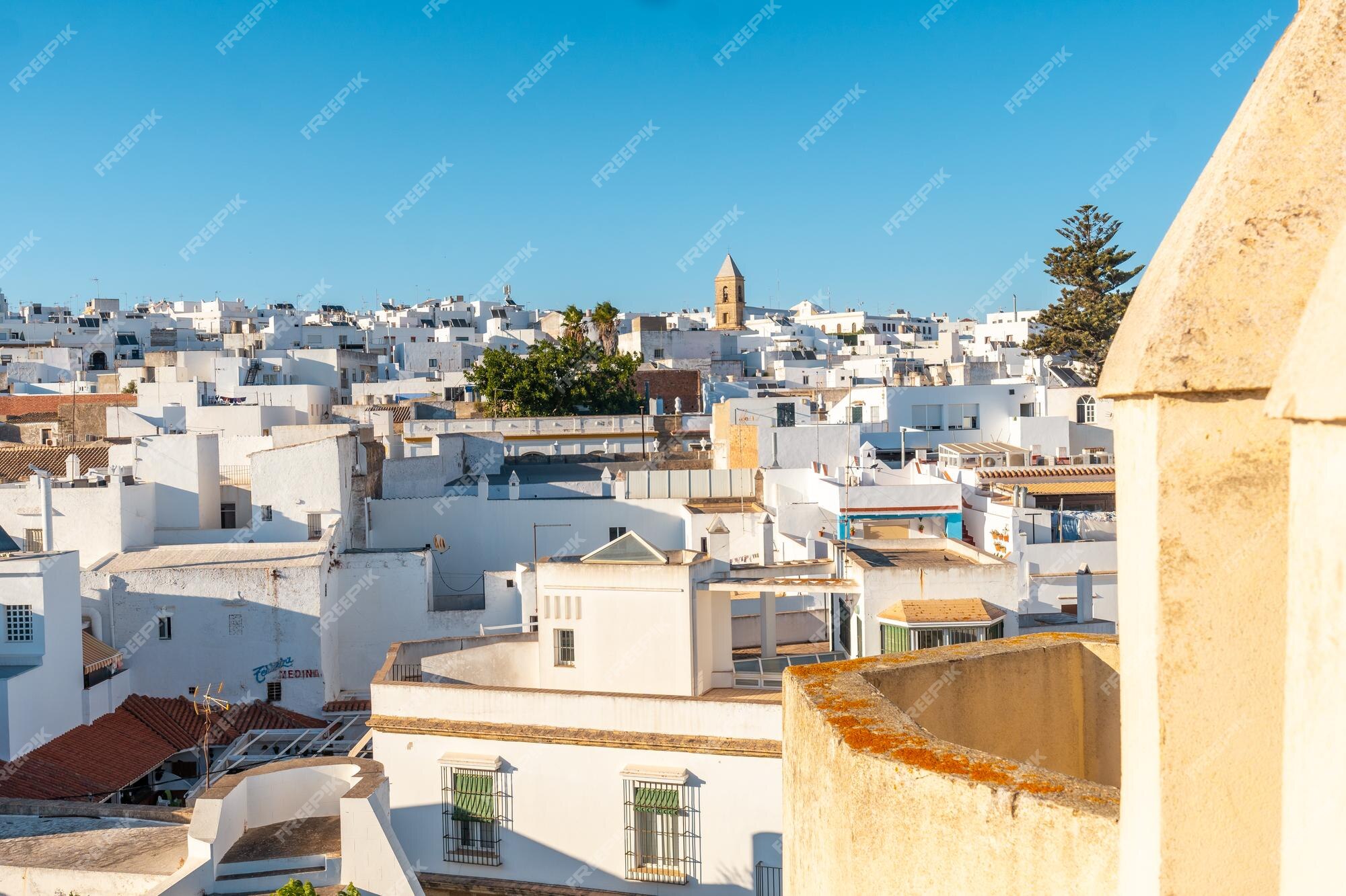 Premium Photo  Panoramic view of the town of conil de la frontera from the  torre de guzman cadiz andalusia