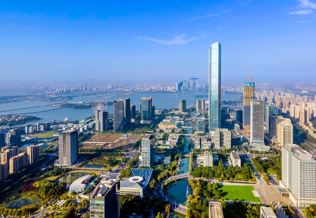 Aerial view of Suzhou city, China